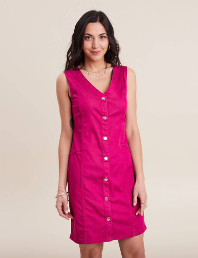 Robe fourreau réversible rose fushia femme