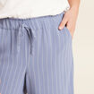 Pantalon large taille haute bleu ciel femme