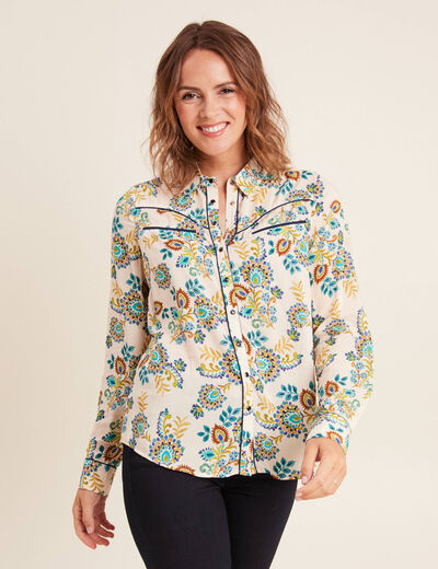 Chemise manches longues blanc femme