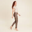 Pantalon ajusté enduit noir femme