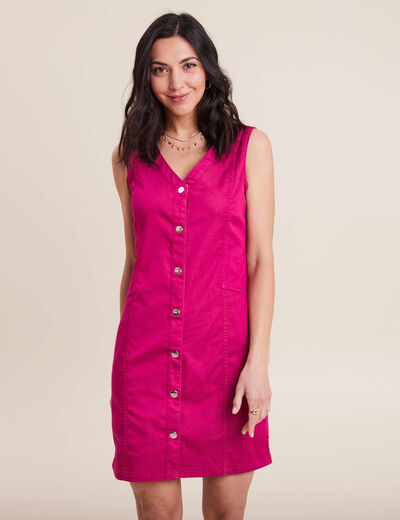 Robe fourreau réversible rose fushia femme