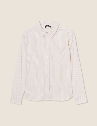Chemise manches longues beige femme