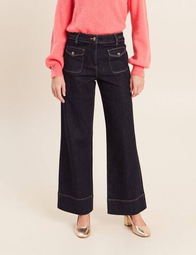 Jean large denim brut femme