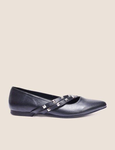 Ballerines brides cloutées noir femme