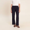 Pantalon taille haute bleu fonc&eacute; femme