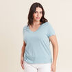 T-shirt manches courtes bleu gris femme