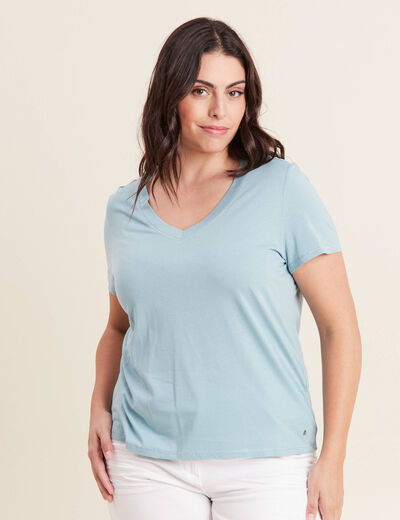 T-shirt manches courtes bleu gris femme