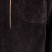 Robe droite courte velours col chemise noir femme