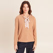 Cardigan manches longues beige femme