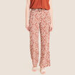 Pantalon large taille haute orange femme