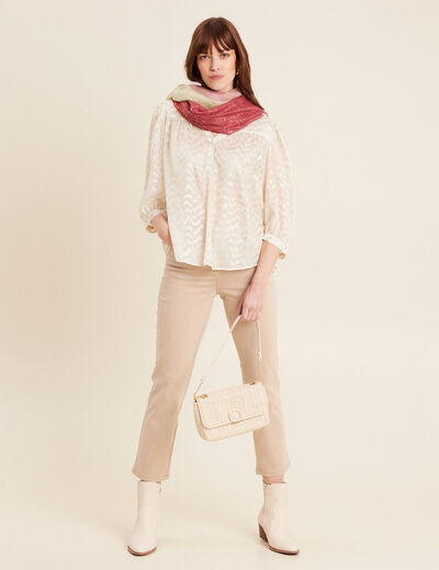 Blouse manches 3/4 creme femme