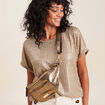 Sac banane 2 bandoulières couleur cuivre femme