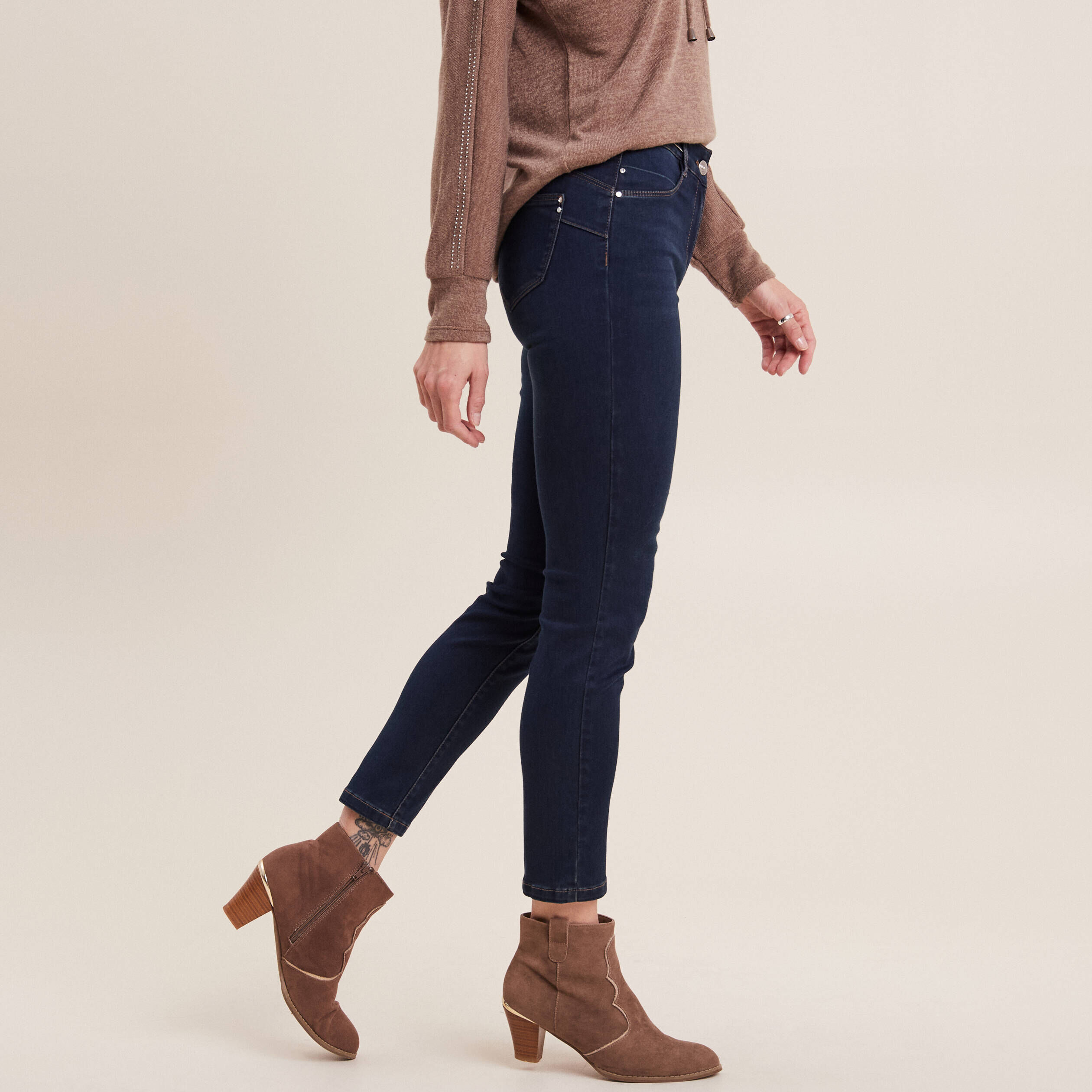 Jean Bréal Noir Skinny – Taille 38 – Femme – Très Bon état