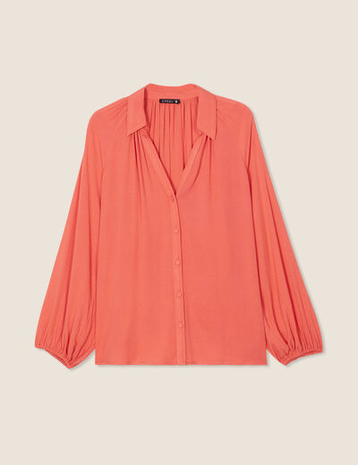 Chemise manches longues rouge foncé femme