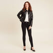 Blouson simili cuir noir femme