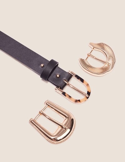 Ceinture boucle amovible noir femme