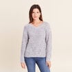 Pull col v bleu roi femme