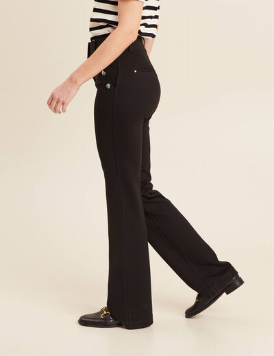 Pantalon bootcut à pont noir femme