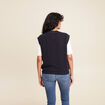 gilet réversible sans manches en coton multicolore femme