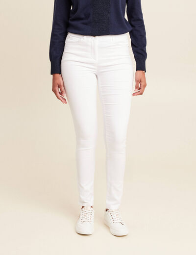 Pantalon léger taille standard long blanc femme