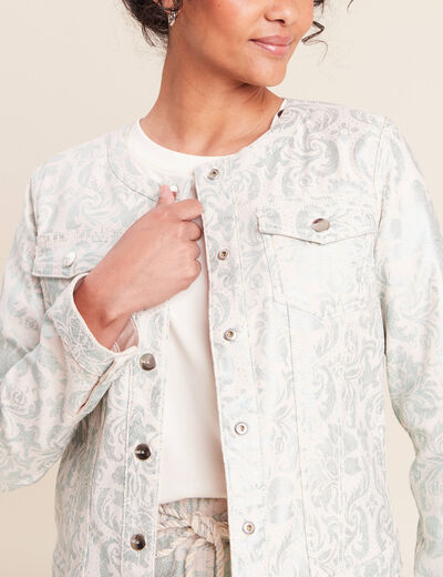 Veste cintr&eacute;e r&eacute;versible manches longues blanc femme
