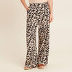 Pantalon large taille haute noir femme