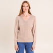Pull manches longues beige femme