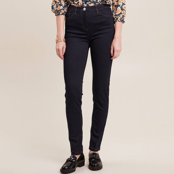 Jean magique ajusté taille standard denim brut femme