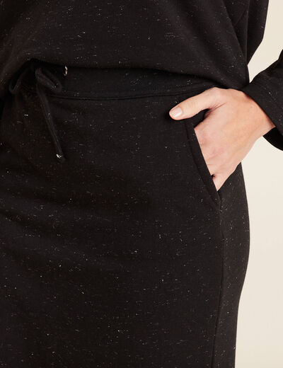 Jupe longue droite fluide noir femme