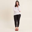 Pantalon ajusté taille haute noir femme