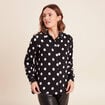 Chemise fluide manches longues noir femme