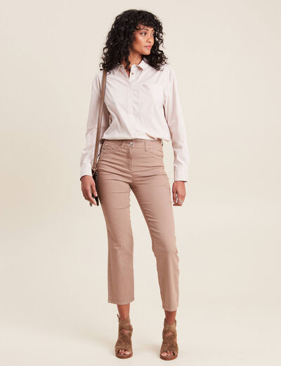 Chemise manches longues beige femme