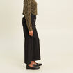 Pantalon aspect daim noir femme