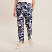 Pantalon carotte fluide 7/8ème bleu femme