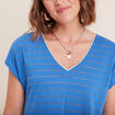 T-shirt manches courtes bleu femme