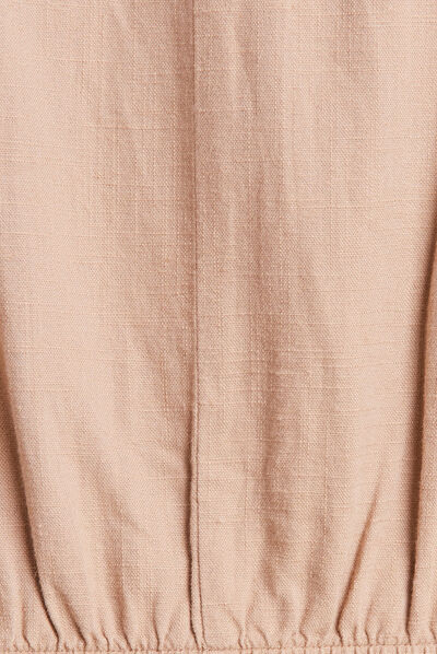 Veste droite boutonnée sable femme