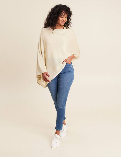Poncho couleur or femme