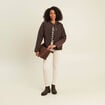 Doudoune doubl&eacute;e marron fonc&eacute; femme