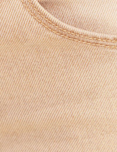 Jean taille bascul&eacute;e denim beige femme