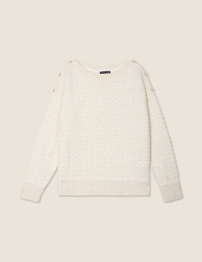 Pull manches longues ecru femme