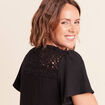 T-shirt manches courtes noir femme