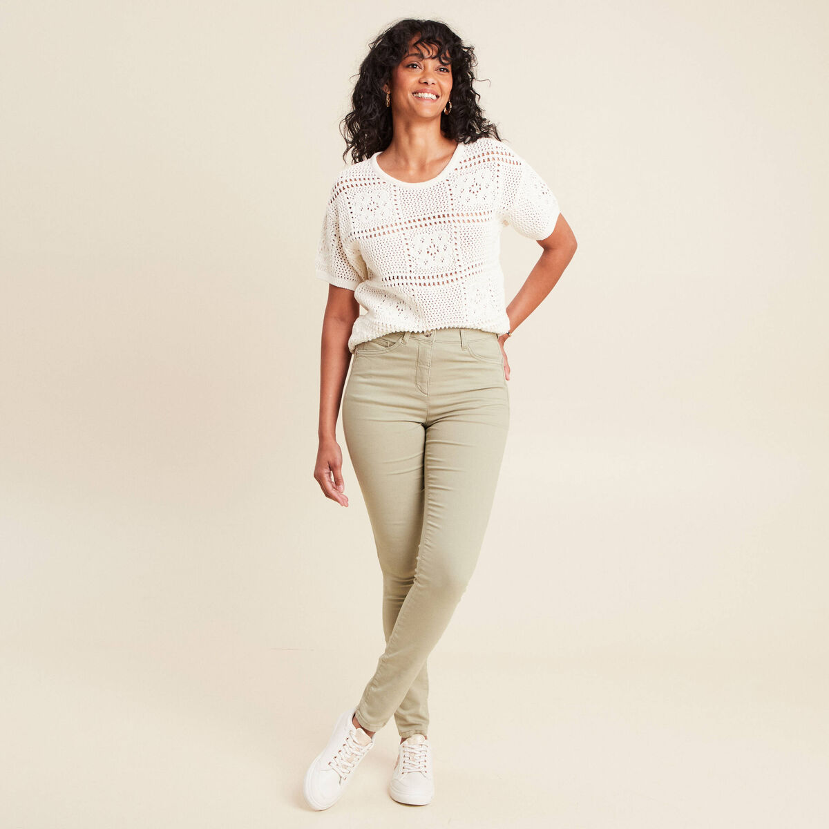 Pantalon magique Le L&eacute;ger coupe ajust&eacute;e vert clair femme