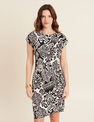 Robe courte ajustée noir femme