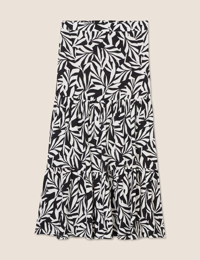 Jupe longue évasée noir femme