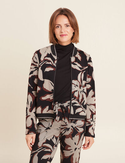 Blouson zippé réversible marron clair femme