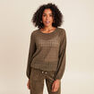Blouse manches longues vert kaki femme
