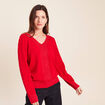 Pull manches longues rouge femme