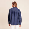 Chemise ample en coton manches longues denim brut femme