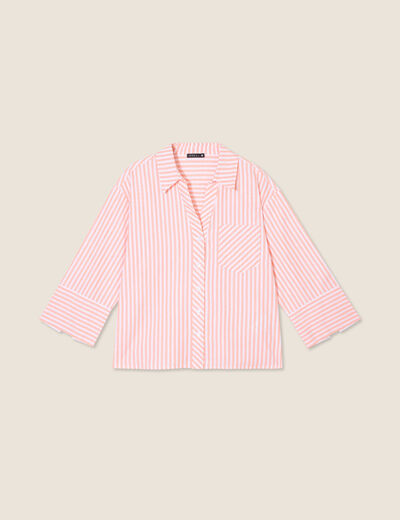 Chemise manches 3/4 orange femme