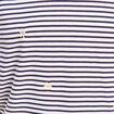 T-shirt droit broderie manches courtes bleu femme